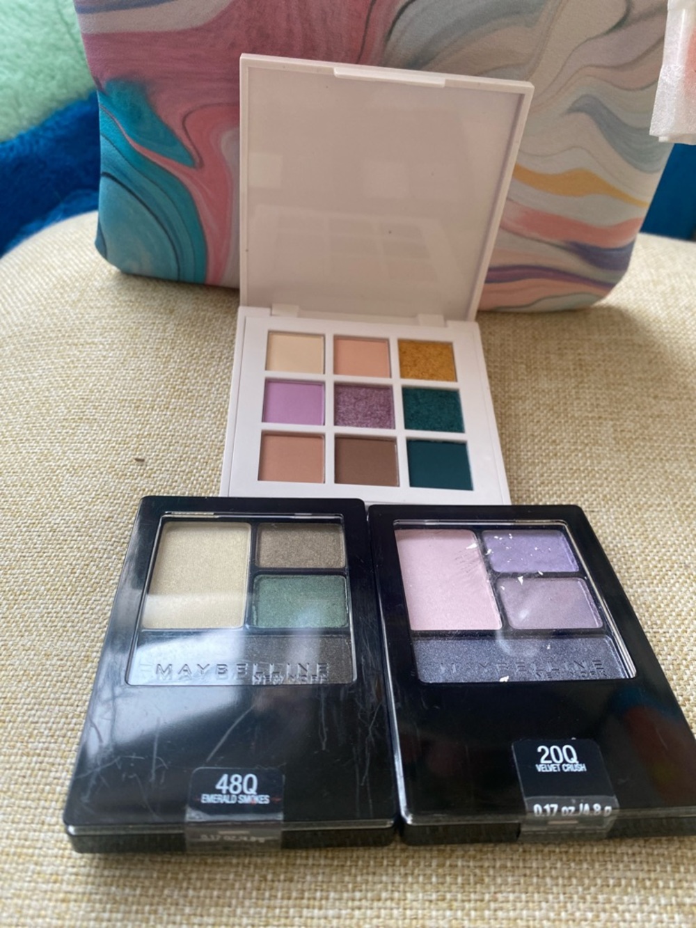 Maybelline Eyeshadow Trios & 9-Pan Palette in Teal, Green, Purple, Pink & Gold